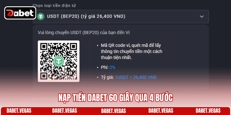 Nạp Tiền DABET 1 Nạp tiền DABET 60 giây qua 4 bước