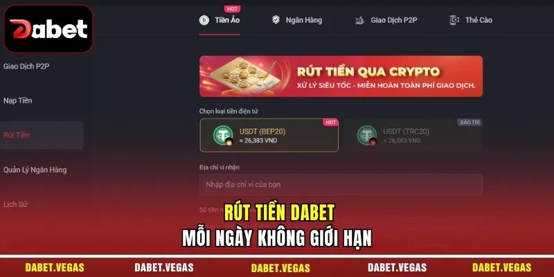 DABET 25 Rút tiền DABET mỗi ngày không giới hạn